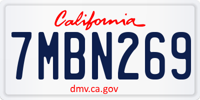 CA license plate 7MBN269
