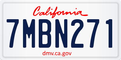 CA license plate 7MBN271