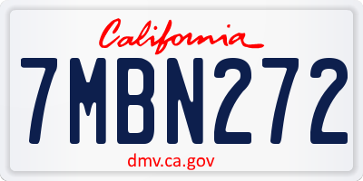 CA license plate 7MBN272