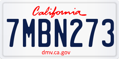 CA license plate 7MBN273