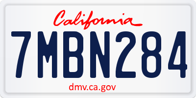 CA license plate 7MBN284