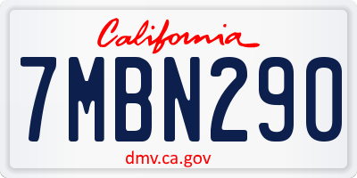 CA license plate 7MBN290