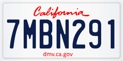 CA license plate 7MBN291