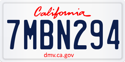 CA license plate 7MBN294