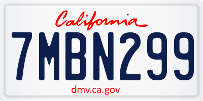 CA license plate 7MBN299
