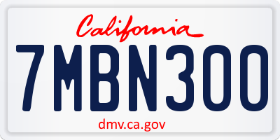 CA license plate 7MBN300