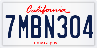 CA license plate 7MBN304