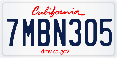 CA license plate 7MBN305