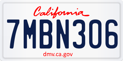 CA license plate 7MBN306