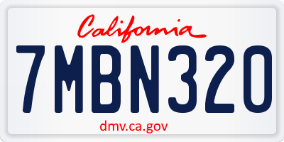 CA license plate 7MBN320