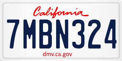 CA license plate 7MBN324