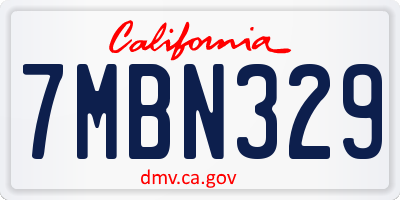 CA license plate 7MBN329