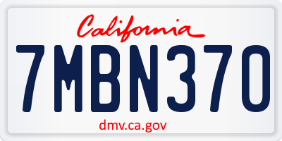 CA license plate 7MBN370