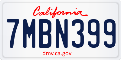 CA license plate 7MBN399