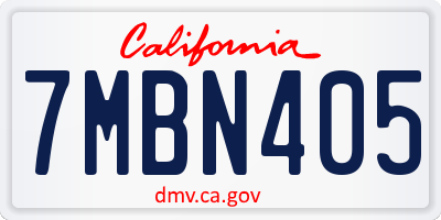 CA license plate 7MBN405