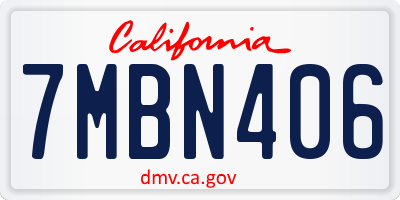 CA license plate 7MBN406