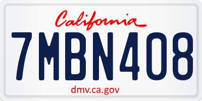 CA license plate 7MBN408