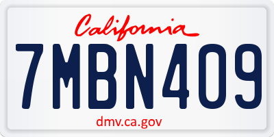 CA license plate 7MBN409