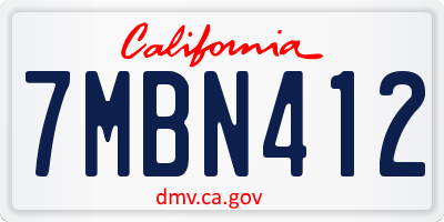 CA license plate 7MBN412