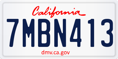 CA license plate 7MBN413