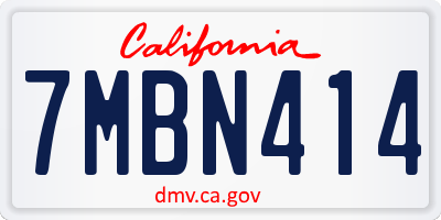 CA license plate 7MBN414