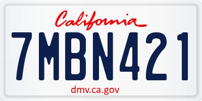 CA license plate 7MBN421