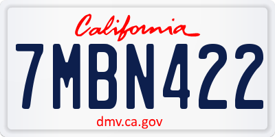 CA license plate 7MBN422