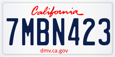 CA license plate 7MBN423