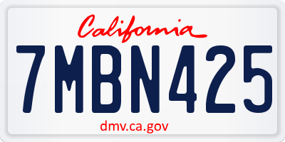 CA license plate 7MBN425