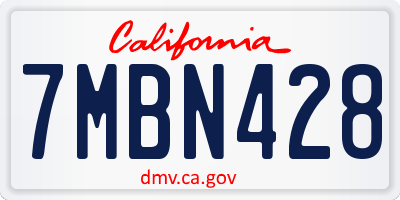 CA license plate 7MBN428