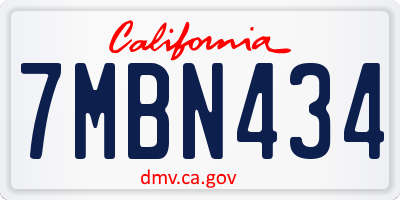 CA license plate 7MBN434