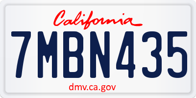 CA license plate 7MBN435