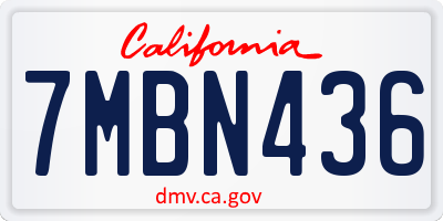 CA license plate 7MBN436