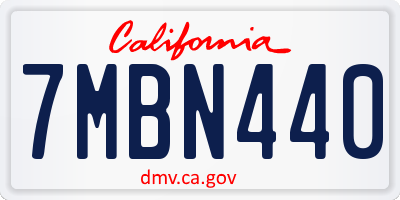 CA license plate 7MBN440