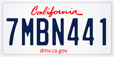 CA license plate 7MBN441