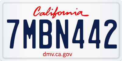 CA license plate 7MBN442