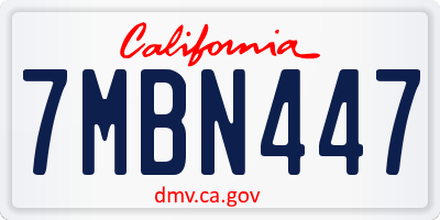 CA license plate 7MBN447