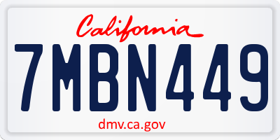 CA license plate 7MBN449