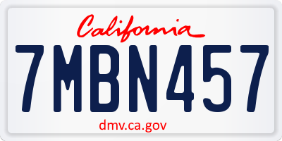CA license plate 7MBN457