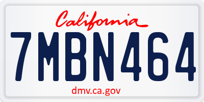 CA license plate 7MBN464