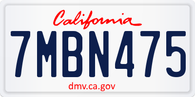 CA license plate 7MBN475