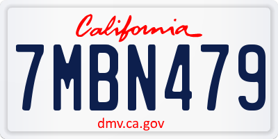 CA license plate 7MBN479