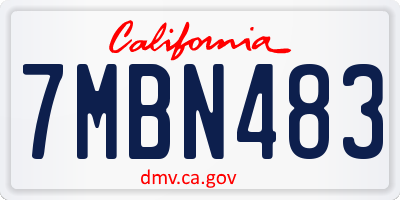 CA license plate 7MBN483