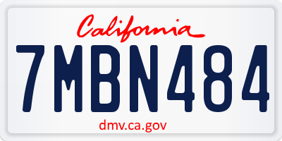 CA license plate 7MBN484