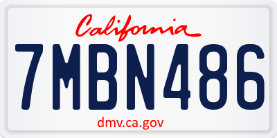 CA license plate 7MBN486