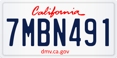 CA license plate 7MBN491