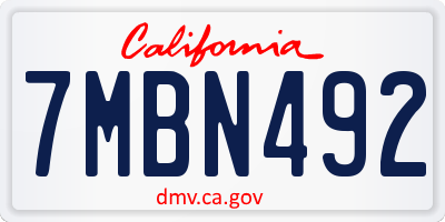 CA license plate 7MBN492