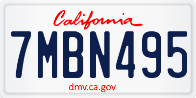 CA license plate 7MBN495