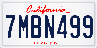 CA license plate 7MBN499