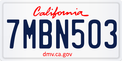 CA license plate 7MBN503